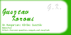 gusztav koromi business card